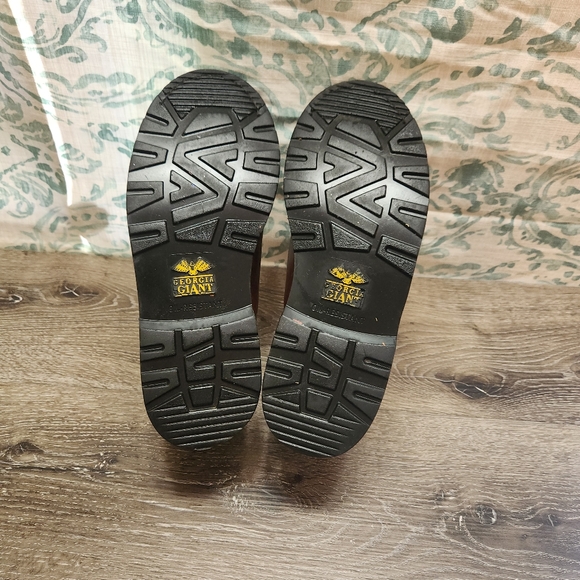 Georgia Giant Boots Mens 11M Romeo Slip-On Work US Brown Leather Oil Resistant - Picture 10 of 13